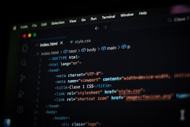 Código en una pantalla